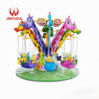 Manège Chaise Volante 12 Places en Fibre de Verre et Métal pour Parcs d'Attractions et Carnavals - Produits de Divertissement pour Enfants
