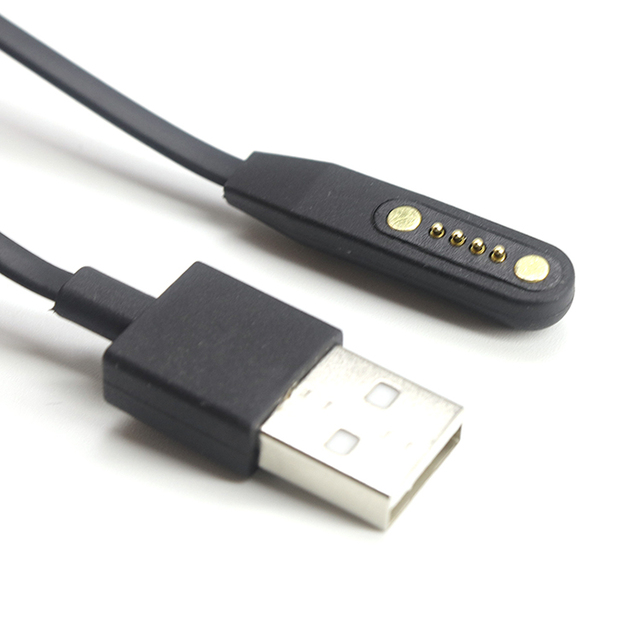 2Pin 4Pin Spring Loaded Magnetic Pogo Pin Cable Custom Strong Magnet Connector to USB A/M for Smart Watch Charging