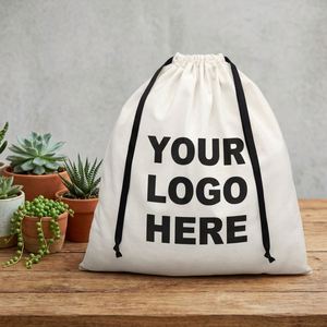 Sac en coton à cordon personnalisé avec logo imprimé, réutilisable, écologique, en toile de lin, pochette d'emballage pour bijoux, chaussures - Product Image 2