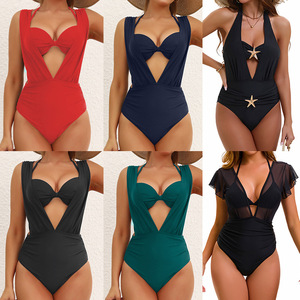 Nouveau maillot de bain deux pièces <span class=keywords><strong>sexy</strong></span> à coupe haute et à bonnets rigides, style européen et américain, pour femme, collection 2026 - Product Image 1
