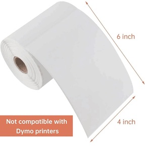 Etiquetas Térmicas Directas 4x6 2500 Unidades Blancas Perforadas Adhesivo Fuerte 10 Rollos 250 Etiquetas por Rollo Uso para Envíos - Product Image 3