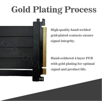 Câble d'extension GPU PCIe 4.0 X16 haute vitesse 32 Go/s, cordon de rehausseur à 180 degrés, noyau en cuivre blindé, contacts plaqués or, ITX