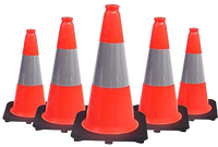 Panneaux de signalisation routière réfléchissants prismatiques haute intensité, pliables, en tissu Oxford orange haute visibilité, base ABS, 30cm/45cm/70cm/90cm