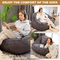 Grand pouf de sol pour adultes, adolescents et enfants, fauteuil confortable en velours côtelé avec rembourrage
