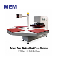 Presse à Chaud Pneumatique Automatique Multicolore Grand Format TZ-90110 MEM à Quatre Stations 90 x 110 cm 380V pour T-shirts