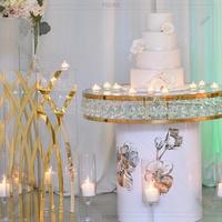 Table de gâteau de mariage exquise populaire gâteaux de support et tables sucrées ensemble pour la Table de réception de fête de banquet de mariage