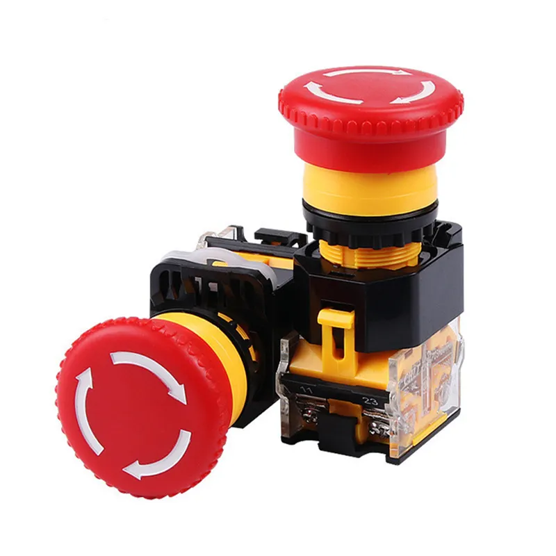 LA38-11ZS power self-locking emergency stop switch mushroom head button 22mm rotary reset momentary button switch