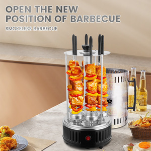 Grill rotatif DSP 1601W en acier inoxydable électrique pour l'intérieur et l'extérieur, avec 12 brochettes - Product Image 3
