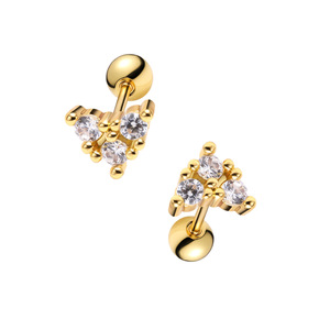 ต่างหูแฟชั่นแบบติดหู โลหะผสมสังกะสี ประดับคริสตัล รูปดอกไม้ ใบไม้ ดาว ของขวัญเครื่องประดับสำหรับผู้หญิง ต่างหูขนาดเล็กแบบเจาะ - Product Image 4