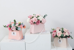 Thiết Kế Mới Hình Thang Hoa Hộp Các Tông Quà Tặng Hoa Hộp Giấy Với Ngọc Trai Xử Lý Hộp Bao Bì Đầy Màu Sắc Cho Hoa Hồng - Product Image 3