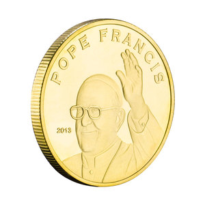 <span class=keywords><strong>Moneda</strong></span> Conmemorativa <span class=keywords><strong>del</strong></span> 266.º <span class=keywords><strong>Papa</strong></span> de la Iglesia Católica, <span class=keywords><strong>Papa</strong></span> Francisco, <span class=keywords><strong>Moneda</strong></span> de Recuerdo Bañada en Oro - Product Image 5