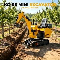 Mini-excavatrice multifonctionnelle sur chenilles, petite machine de terrassement hydraulique avec accessoires de brise-roche et de tarière, certifiée CE