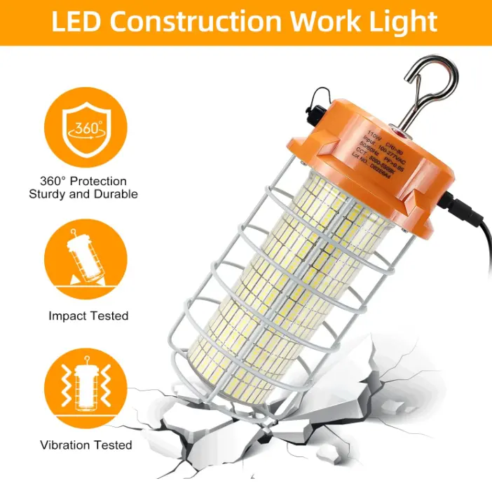 80W LED נטענת מנורת עבודה 10400lm 5000K IP67 תאורת עבודה לד זמנית בניית בניין מוסך שימוש מנורת עבודה LED