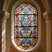 Motifs personnalisés, art coloré, décoration, impression numérique 3D, vitrail, verre d'église, plafonds, portes et fenêtres, dôme