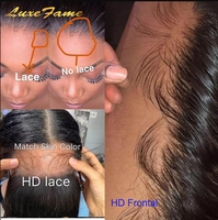 Fermeture frontale en dentelle HD fine de qualité supérieure, fournisseur de dentelle frontale suisse HD transparente, dentelle frontale HD transparente effet film