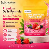 Sachets de thé Yerba Maté à la fraise, marque privée OEM, tisane naturelle, soutien énergétique et bien-être, boisson végétale, 30 unités, pour adultes