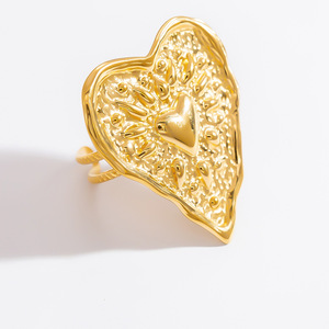 Heart Shape Stainless Steel <b>Ring</b> <b>Adjustable</b> Opening Valentine's Day Jewelry Women's Fashion <b>Rings</b> - Product Image 4