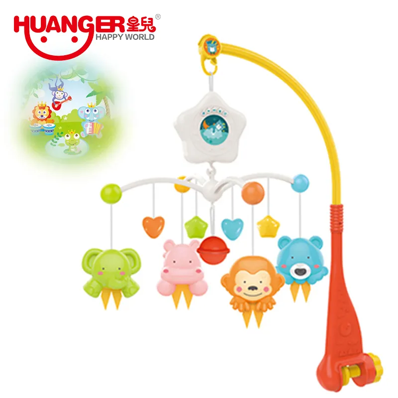 HUANGERB/Oベルハンギングモバイルリングミュージカルスターベッドベルガラガラ幼児おもちゃベビーベッドミュージカルベッドベル