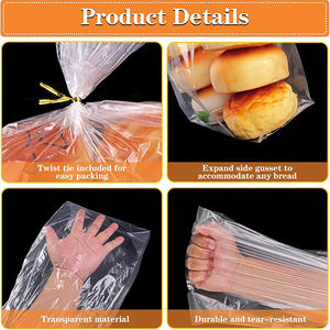 Custom High Transparent CPP Plastic Bakery Bread Packaging <b>Bag</b> Pastry Bread <b>Packing</b> <b>Bags</b> for Bread <b>Bags</b> With Ties - Product Image 6