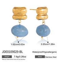 Nouvelles boucles d'oreilles pendantes élégantes pour femmes en acier inoxydable plaqué or 18 carats et résine, bijoux de luxe légers haut de gamme, design de niche