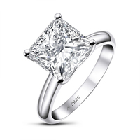 Haute qualité 9mm 3CT CZ cubique Zircon bague en argent Sterling 925 mariage fiançailles Solitaire bague pour les femmes