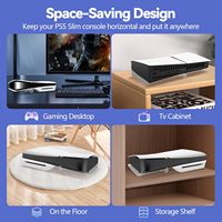 Support horizontal pour console PS5 Slim Pro, compatible avec PlayStation 5 Pro édition disque, support en acrylique transparent pour l'affichage