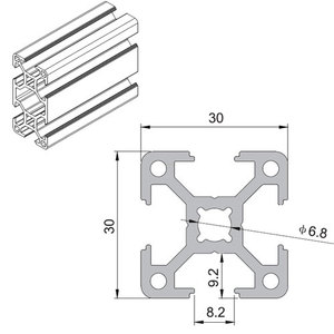 Estrusioni in alluminio anodizzato di buona qualità profili da <span class=keywords><strong>3030</strong></span> mm dal produttore cinese - Product Image 6