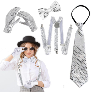 5 pièces Cravates à paillettes pour fête, cosplay, accessoires de costume, <span class=keywords><strong>cravate</strong></span> de danse scintillante, cravates rétro disco pour accessoires de fête - Product Image 6
