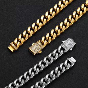 Cadena de Acero Inoxidable Lisa de 12 mm, Collar con Cierre de Resorte Completo, Joyería Hip Hop, Cadena de Acero Inoxidable Tanjing - Product Image 1