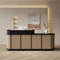 Comptoir de réception moderne en MDF avec éclairage LED, écoresponsable, pour hôtel, couleur personnalisable