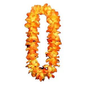 Couronne de fleurs artificielles en soie, décoration de fête, suspendu de 1m de Long, style hawaïen