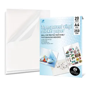 Custom Waterproof Wholesale Glossy White 8.5X11 A4 Size Transfer Film Printable Laser Vinyl Sticker Paper Gloss Thick