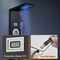 De luxe Salle De Bains Panneau De Douche Cascade Précipitations Douchette Massage Jets Bec de douche panneau de contrôle