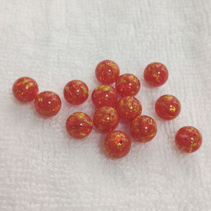 Cuentas redondas de ópalo sintético con medio orificio/sin orificio/orificio completo, bolas redondas de ópalo azul fuego, piedras preciosas sueltas para joyería - Product Image 6