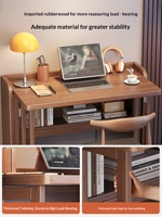 Bureau pliable extensible en bois de caoutchouc massif pour étudiant, idéal pour la maison, la chambre, l'ordinateur, l'écriture, modèle compact de bureau ZDZ96