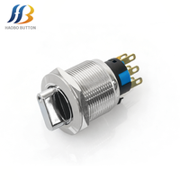 Commutateurs sélecteurs mécaniques 22mm 2NO2NC 3 positions Laiton Plastique 24V 3A Tête de borne à broches pour contrôle industriel IP40 50000 cycles
