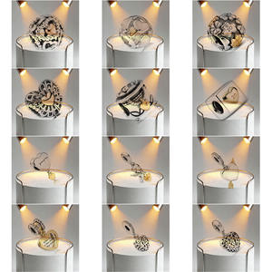 Abalorios de Plata Dorada <span class=keywords><strong>S925</strong></span> con Logotipo <span class=keywords><strong>Ale</strong></span> y Abalorios Huecos con el Patrón de la "Flecha del Dios Amoroso" Cuerdas de Cuentas para Armar Uno Mismo - Product Image 1