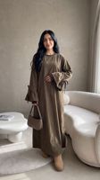 Robe longue élégante et douce pour femme, en velours côtelé uni, avec nœud papillon, respirante, décontractée, collection automne/hiver F-38