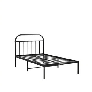 Base de Cama Individual Metálica Whitehouse, Acero con Recubrimiento en Polvo Negro, Muebles para Dormitorio - Product Image 1