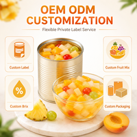 Koktail Buah Campur Kaleng Persik Kuning Nanas Pir Jeruk Mandarin dalam Sirup Ringan 850g Bahan Dessert Katering