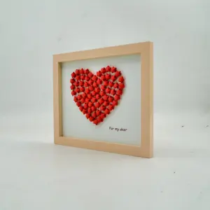 Artisanat personnalisé de cadre d'amour de la Saint-Valentin en bois