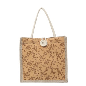 Sherwin Spring French-style Floral Canvas Tote <b>Bag</b> Hemp Lining <b>Small</b> Size Instagram-inspired Girly Design Fresh <b>Sweet</b> Work - Product Image 1
