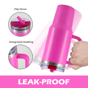 แก้วน้ำสแตนเลสสุญญากาศสองชั้น ขนาด 40 ออนซ์ พร้อมหูจับ ฝาปิด และหลอดดูด แบบพกพา ขายส่ง มีสินค้าในสต็อก หลอดดูดแบบพับได้ตามสั่ง - Product Image 5