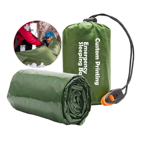Sac de couchage d'été confortable de taille adulte style momie avec enveloppe de sifflet d'urgence pour aventures en plein air et camping - Product Image 1