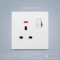 Enchufe de pared con interruptor y luz neón para Reino Unido, 13A, 3 pines, para el hogar, venta al por mayor