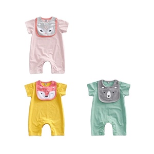 Body bébé en coton biologique 100% avec bavoirs bandana, livraison directe, fabricant chinois - Product Image 1