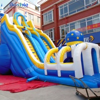 Château Gonflable Commercial Étoilé avec Double Toboggan et Escalier, PVC 0,55 mm, Utilisation Humide/Sèche, Installation Facile, Taille Personnalisable, Location pour Fêtes