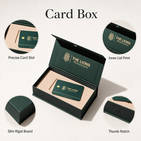 Boîte à cartes magnétique personnalisée à rabat fin avec insert en papier pour cartes VIP, emballage OEM