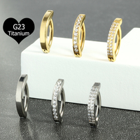 Anneaux de piercing pour nombril en Titane F136, filetage interne, avec Zircon Cubique rond, 10 mm de long, pour Femmes et Hommes, Anneaux clicker