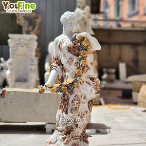 Youfine nóng bán giá Tốt phụ nữ đá cẩm thạch bức tượng phụ nữ tượng Nhà cung cấp giữ hoa cho trang trí sân vườn - Product Image 3